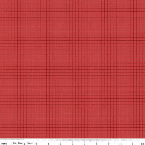 Sew Journal Graph Paper Red Riley Blake Designs